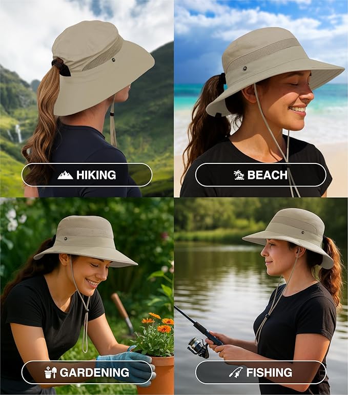 GearTOP Safari Hat for Men Sun Hats for Women UV Protection UPF 50+ Fishing, Gardening, Hiking Hat (22-23 1/2")