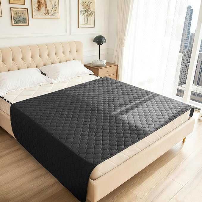 gogobunny 100% Double Sided Waterproof Dog Blanket Soft Pet Bed Cover Reversible Protect Furniture Couch Sofa Car for Puppy Large Dog Cat (Dark Charcoal/Light Charcoal, 68x82 Inch (Pack of 1))