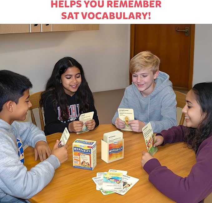 Skillmatics Vocabulary Flash Cards for SAT Prep – Learn 100 Words with Wordplay, Visuals & Soundplay, Study Aid & Educational Gift for Ages 12, 13, 14 & Up, Screen-Free Language Game
