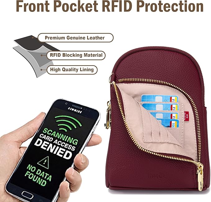 INICAT RFID Blocking Sling Bag Anti Theft Crossbody Bags Women Valentine's Day Gifts Travel Purses Vegan Leather