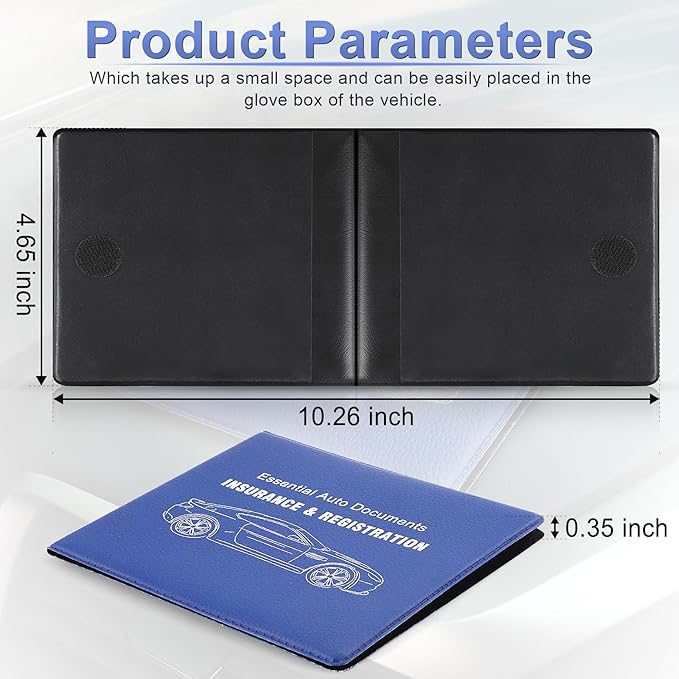 UYYE Car Registration and Insurance Card Holder, Vehicle Glove Box Car Organizer, Interior Car Accessories for Documents, Cards, License - 2 Pack