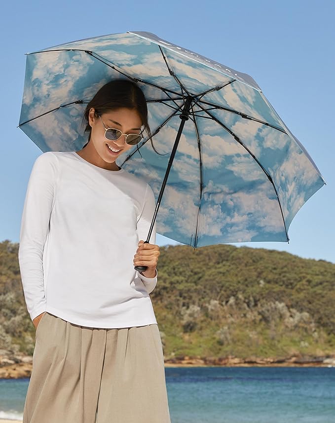 Solbari Compact Sun Protective Umbrella UPF 50+ UV Protection, Ultra-Light & Travel-Friendly, Reflective Sun Protection for Beach, Picnics, & Outdoor Festivals