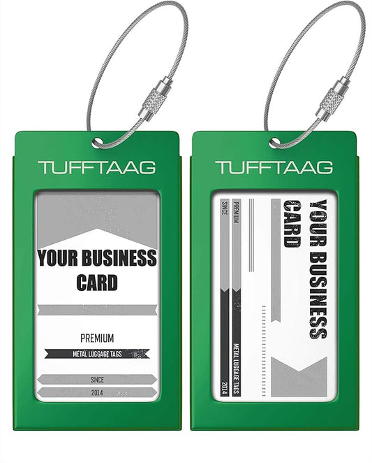 Luggage Tags Business Card Holder by TUFFTAAG - Durable Travel ID Bag Tag in Multiple Color Options, Perfect for Suitcases, Backpacks, and Carry-Ons, Easy Identification, Secure and Stylish