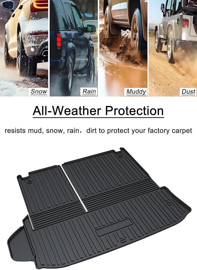 Highlander Cargo Mat - Compatible with 2020 2021 2022 2023 2024 Toyota Highlander,All Weather Protector Rear Cargo Liner Trunk Tray Floor mat，3D Tech Modeling Waterproof Durable Odorless Accessories