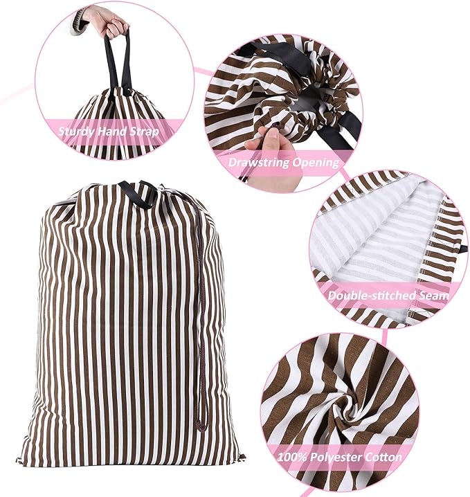 SWISSELITE Laundry Bag with Handle and Drawstring, Large Heavy Duty Laundry Bag, 28 x 40 Inches Travel Dirty Clothes Bag for Laundromat and Household