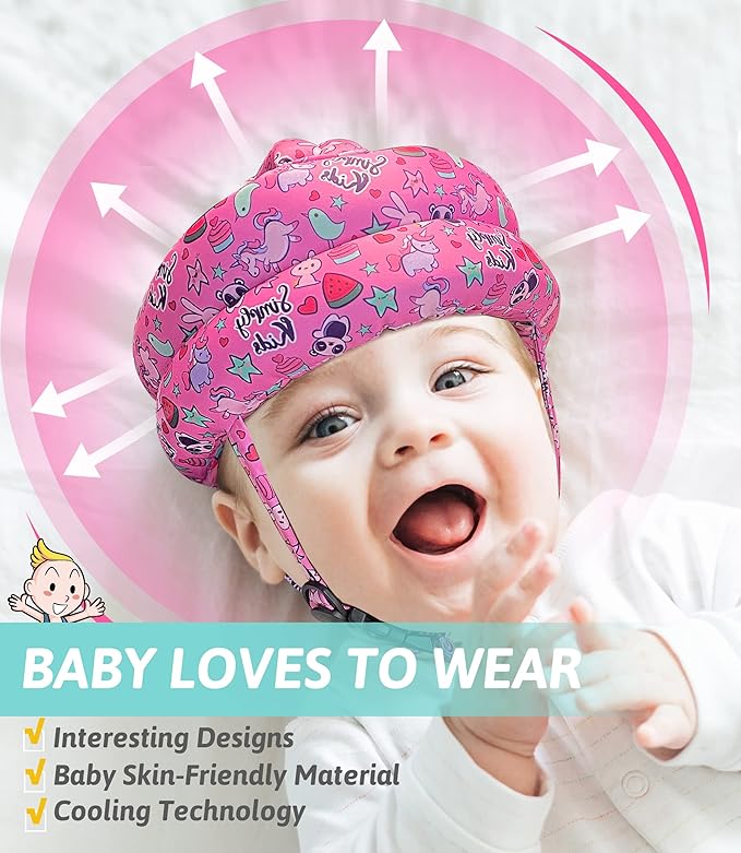 Baby Helmet for Crawling Walking - Baby Head Protector No Bumps and Soft Cushion Infant Baby Safety Headguard I Toddler Helmets 1-2 Years Old, 6-12 Months