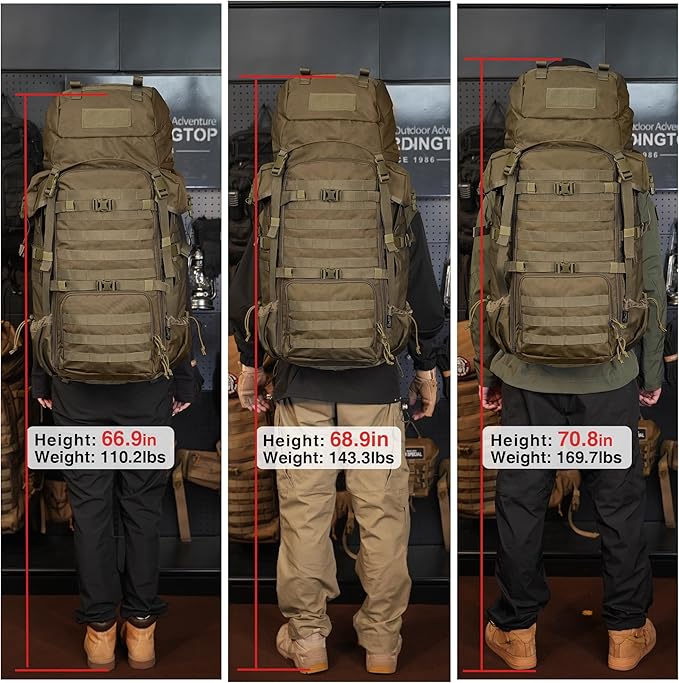 Mardingtop 70L Internal Frame Backpack for Hunting,Camping,Hiking Backpacking Backpack with Rain Cover