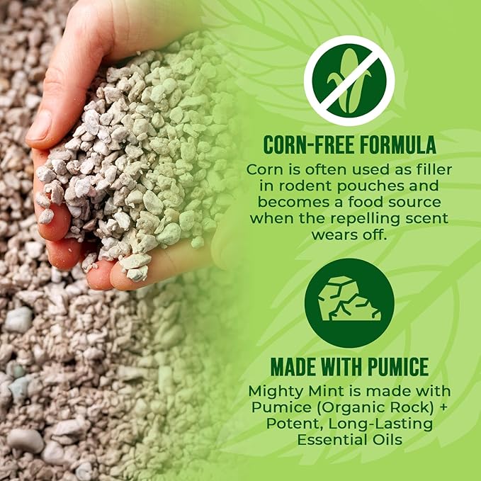 Mighty Mint Mouse Repellent Pouches – Peppermint, Castor Oil & Cinnamon Formula – Natural Indoor Deterrent for Mice and Rodents – Plant-Based, Long-Lasting Protection – 12 Count