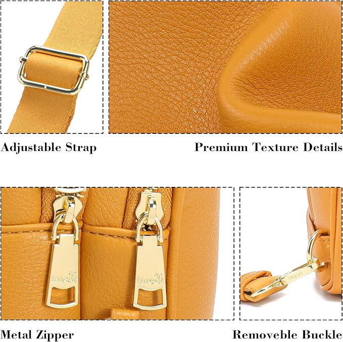 INICAT Crossbody Sling Bags Fanny Packs Valentine's Day Gifts Vegan Leather Travel Vacation Essentials Purses Women