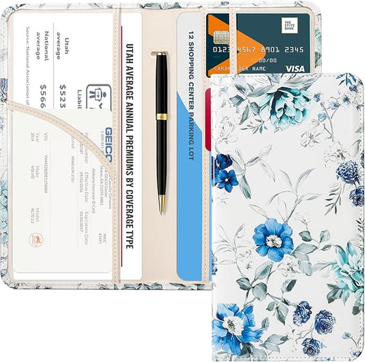 CoBak Car Registration and Insurance Holder - Vehicle Glove Box Car Organizer,Auto Truck Comparment Accessories Case with Magnetic Closure for Driver License,Cards