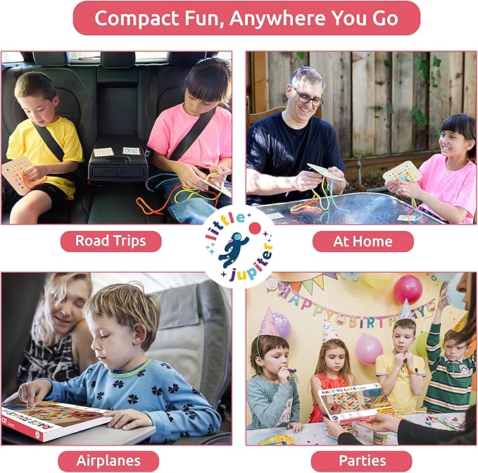 Race to Lace - Perfect Home or Travel Game for Kids and Adults - Ideal for 8-12 Years Old - Solo or 2+ Players for for 4+ Years & Up for Car, Airplanes, Road Trips - Family & Kids