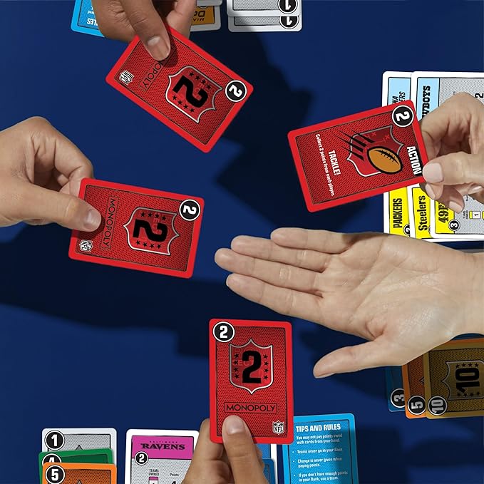 Monopoly Deal NFL Edition Game | Officially Licensed NFL Card Game for Families and Kids | Ages 8+ | 2-5 Players | 15 Mins. | Football Games | Christmas Stocking Stuffers