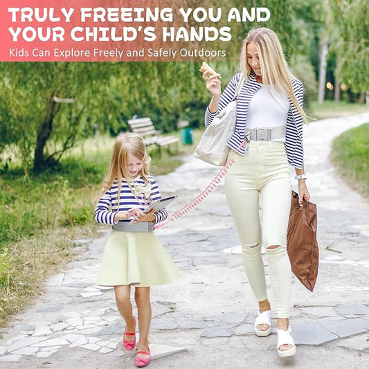 JXM Upgraded Child Waist Harness with Lock for Hands-Free Safety Walking, Adjustable Tether for Outdoor Travel