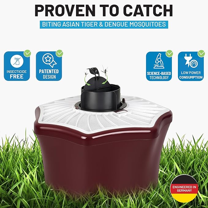 Biogents Mosquitaire Outdoor Mosquito Trap with Sweetscent Lure | Eco-Friendly, Pesticide-Free, Pet-Safe Repellent Alternative | Electric Catcher for Comprehensive Mosquito Control