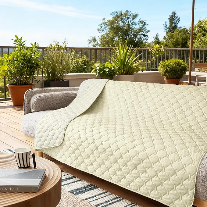 gogobunny 100% Double-Sided Waterproof Dog Bed Cover Pet Blanket Sofa Couch Furniture Protector for Puppy Large Dog Cat, Reversible (82x102 Inch (Pack of 1), Dark Cream/Light Cream)