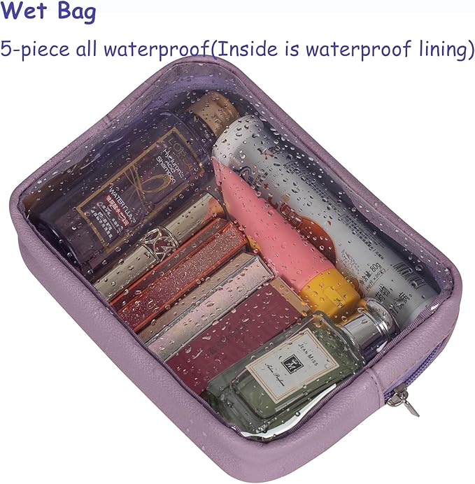 TSA Approved 5-Piece Diaper Bag Organizer Pouch Set Clear Waterproof TPU Kids Toiletry Storage Set Travel Packing Clutch Cube Bags for Baby Nursing