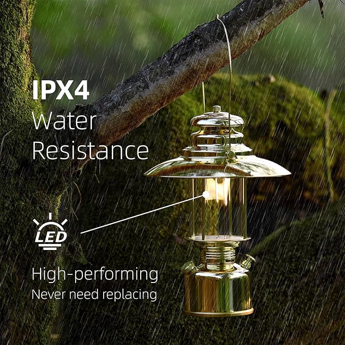 Large 18” Metal RetroLED Camping Lantern, 6500mAh Rechargeable Battery Last 17-500 Hours Camping Lamp, Classic Dimmable Hanging Lantern, Vintage Camping Light for Courtyard Outdoor Decoration