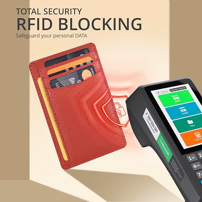 Oak Leathers Leather Slim Minimalist Wallet for Men & Women RFID Front Pocket Leather Card Holder Wallets