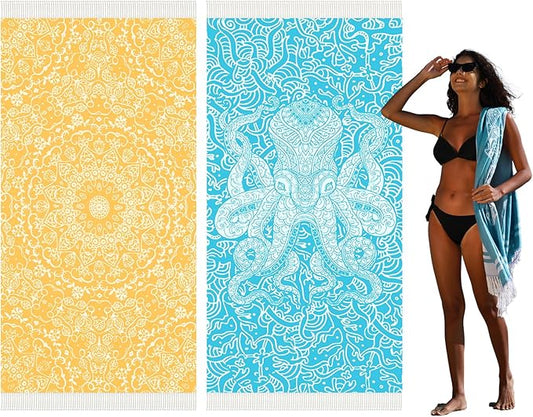 Thin Turkish Beach Towel Lightweight Quick Dry Absorbent Cotton Bathroom Bath Pool Swim Towels Extra Large Oversized Sand Free Beach Accessories Essentials Cloud Gifts for Adult