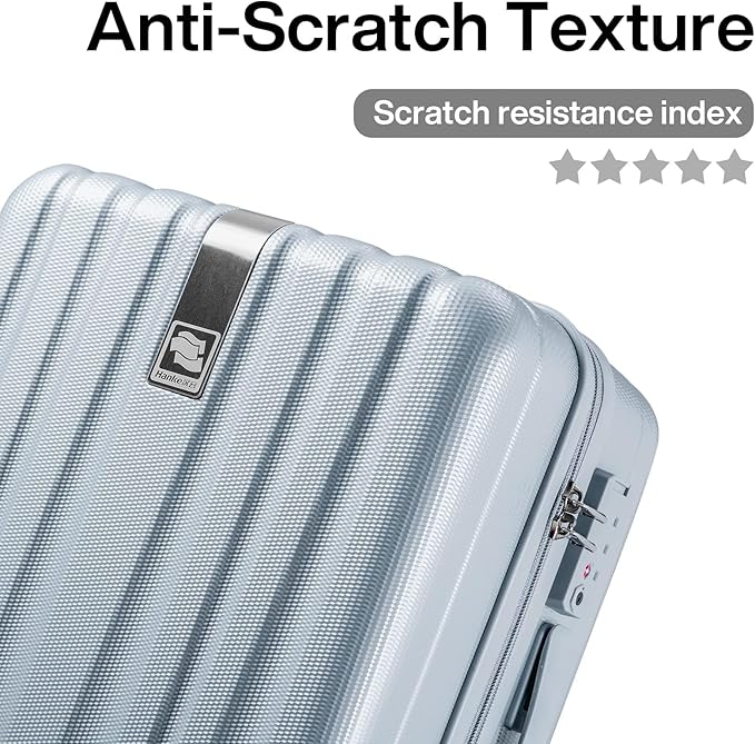 Hanke 14 Inch Underseat Carry On Luggage with Wheels Hard Shell Suitcases Carry On Bag Lightweight Small Mini Suitcase Travel Luggage for Travel（Gray）