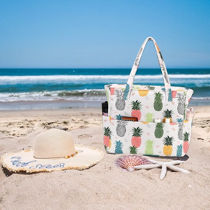 Bluboon Waterproof Beach Tote Pool Bags for Women Ladies Extra Large Carry On Bag With Wet Compartment for Weekender Travel