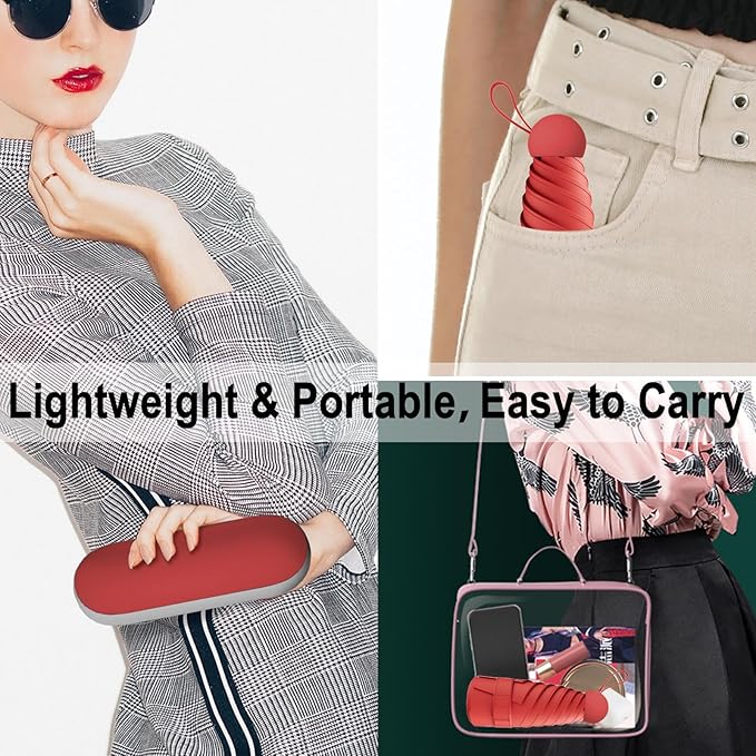 Windproof Mini Travel Folding Umbrella - UPF 50+ Sun & Rain Protection, Small Compact Lightweight Design Fits in Pocket or Bag, Eco-Friendly Fabric Wallet Umbrella for Commuter, Men Women Boys Girls