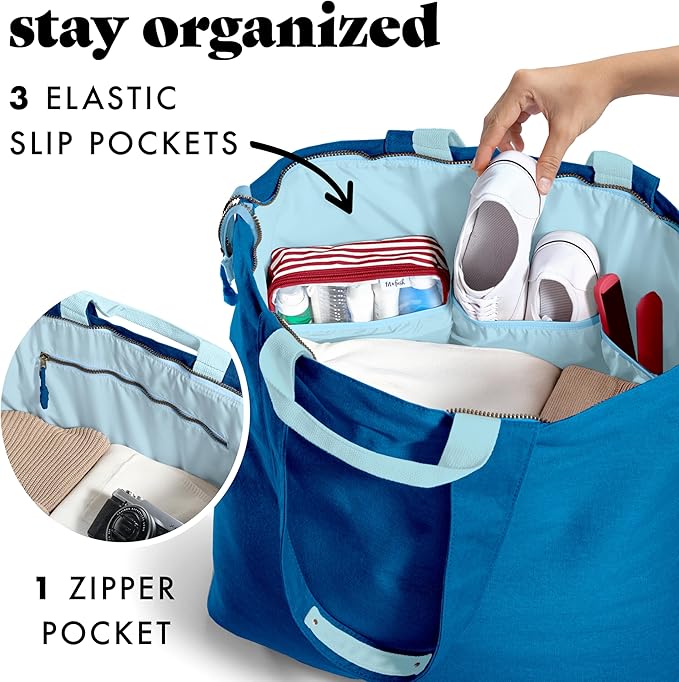 Fit & Fresh Large Beach Bag for Women - Extra Large Travel Tote With Pockets