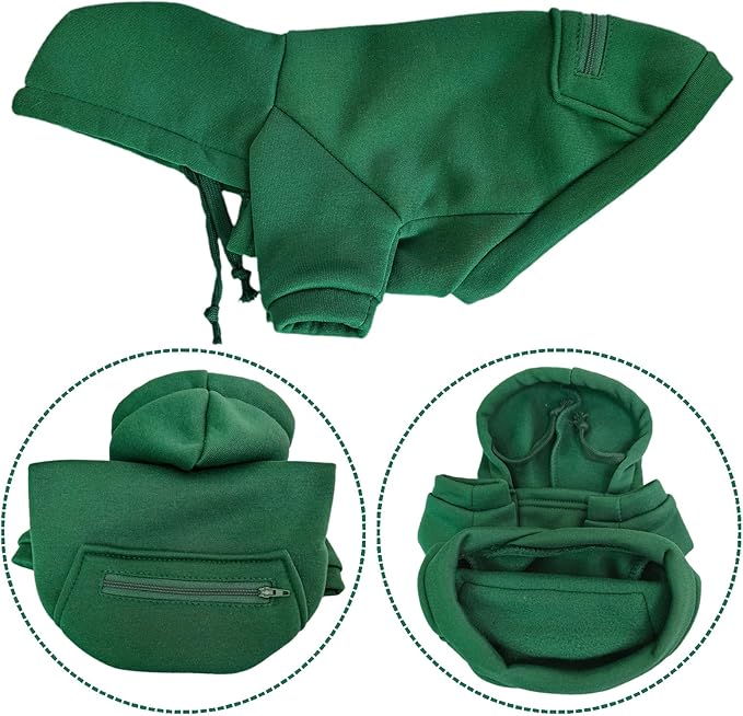 Jecikelon Pet Dog Cold Weather Coat with Pocket Winter Dog Hoodie Warm Puppy Clothes for Small Dogs Chihuahua Clothing (Green, X-Large)