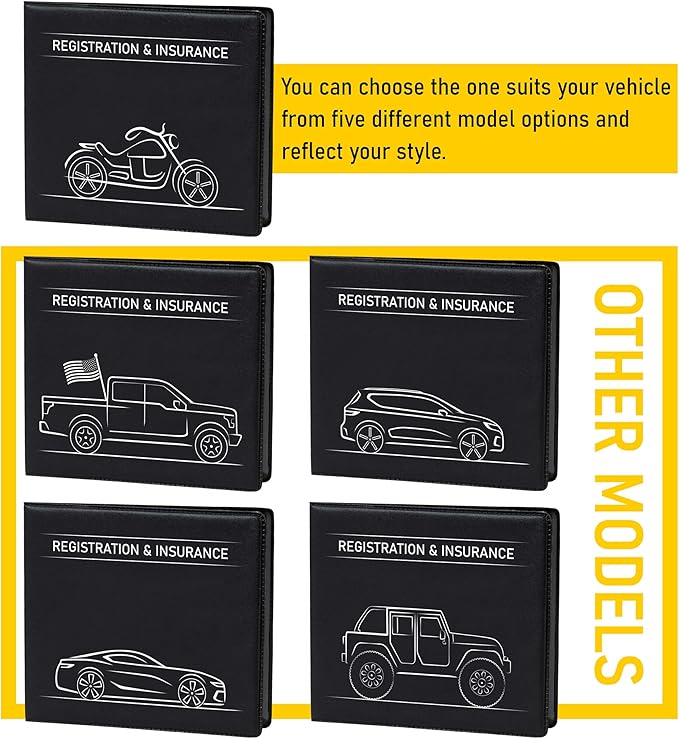 CANOPUS Car Registration and Insurance Holder, Car Document Holder, Vehicle Registration and Insurance Card Holder, Wallet for Auto, Trailer, Motorcycle, Truck, Vehicle Paperwork Organizer (2 Pack)