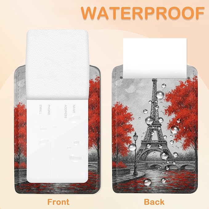 Eiffel Tower Paris 3 PCS PU Leather Luggage Tags for Suitcase, Luggage Tag with Privacy Flap, Name ID Label and Metal Loop for Women Men Baggage Handbag School Bag Backpack