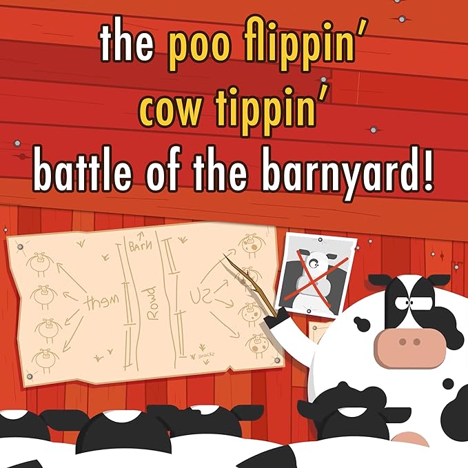 The Good Game Company Cowpie Catapults - Launch Poop with a Catapult to Knock Over Cows, Last Moo Standing Wins, Easy to Learn, Cow Tipping Funny Kid Family Board Game, Age 6+