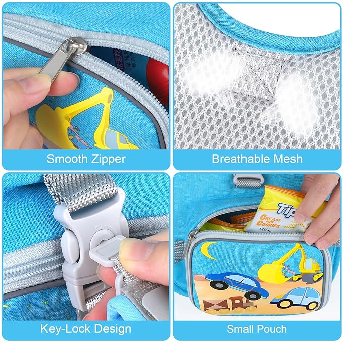 Accmor Toddler Harness Leash + Reflective Anti Lost Wrist Link, Cute Car Kids Harness with Leash, Collapsible Hand Strap Child Walking Restraint Belt Tether Hold Baby Boys Close for Outdoor Travel