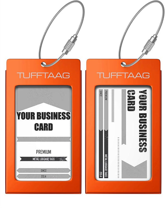 Luggage Tags Business Card Holder by TUFFTAAG - Durable Travel ID Bag Tag in Multiple Color Options, Perfect for Suitcases, Backpacks, and Carry-Ons, Easy Identification, Secure and Stylish