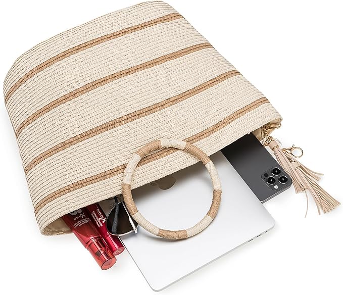 Beach Bags for Women Straw Tote Bag Summer Beach Bag Large Woven Straw Tote for Vacation Holiday