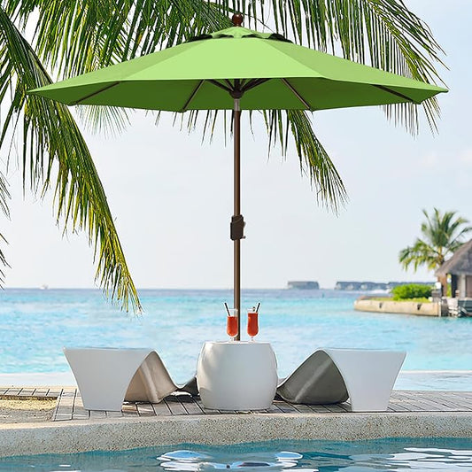 EliteShade USA 10-Year-Non-Fading 9Ft Market Umbrella Patio Umbrella Outdoor Table Umbrella with Ventilation, Macaw Green