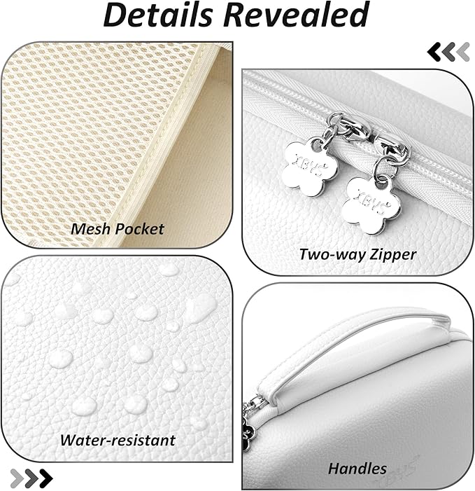 Charger Case for Macbook, Portable Tech Electronic Organizer Bag,Travel Storage Pouch for Laptop Accessories, MacBook Power Adapter, Charging Cords, USB Drives, Power Bank (White, XL)