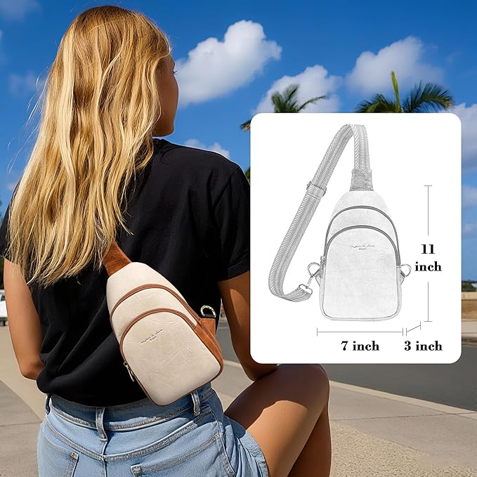 INICAT Crossbody Sling Bags Fanny Packs Valentine's Day Gifts Vegan Leather Travel Vacation Essentials Purses Women