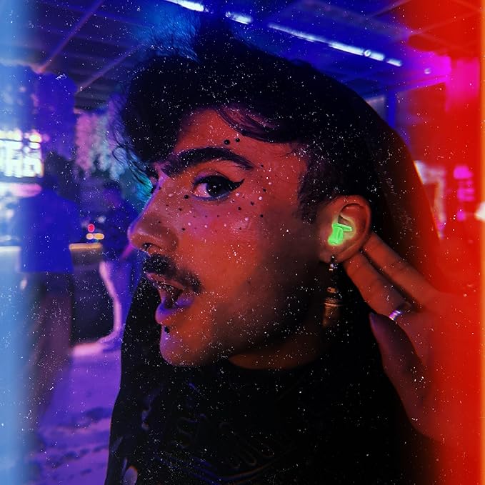 Eargasm Afterglow High Fidelity Earplugs - Reusable Glow-in-The-Dark Noise Reduction Hearing Protection Ear-Plugs with Carrying Case for Concerts, Festivals, Raves, Musicians, Live Music, Sports