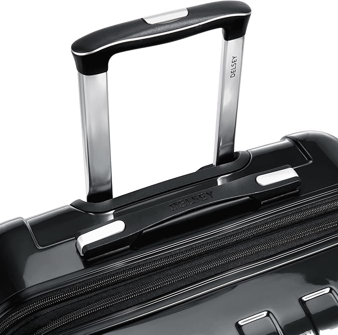DELSEY PARIS Helium Aero Hardside Expandable Luggage with Spinner Wheels, Black, Checked-Medium 24 Inch