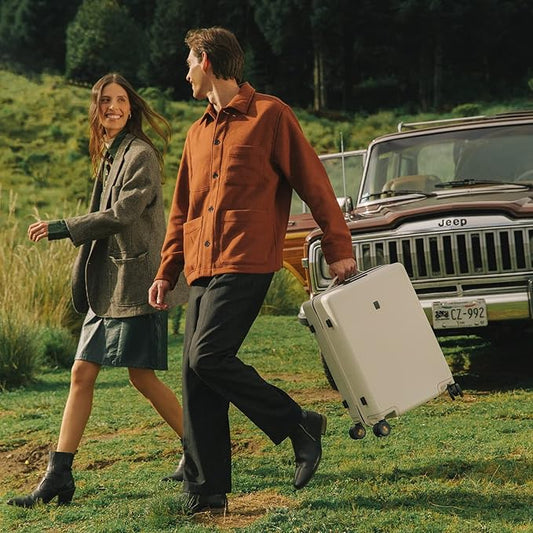 LEVEL8 Carry on Suitcase for Women Men, Carry-on Luggage Airline Approved, Travel Bag with Spinner Wheels, Lightweight Luminous Textured Hard Shell, Tsa Lock, 20 Inch, Cream White