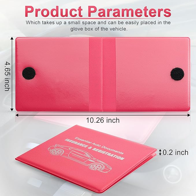 UYYE Car Registration and Insurance Card Holder, Vehicle Glove Box Car Organizer, Interior Car Accessories for Documents, Cards, License - 2 Pack