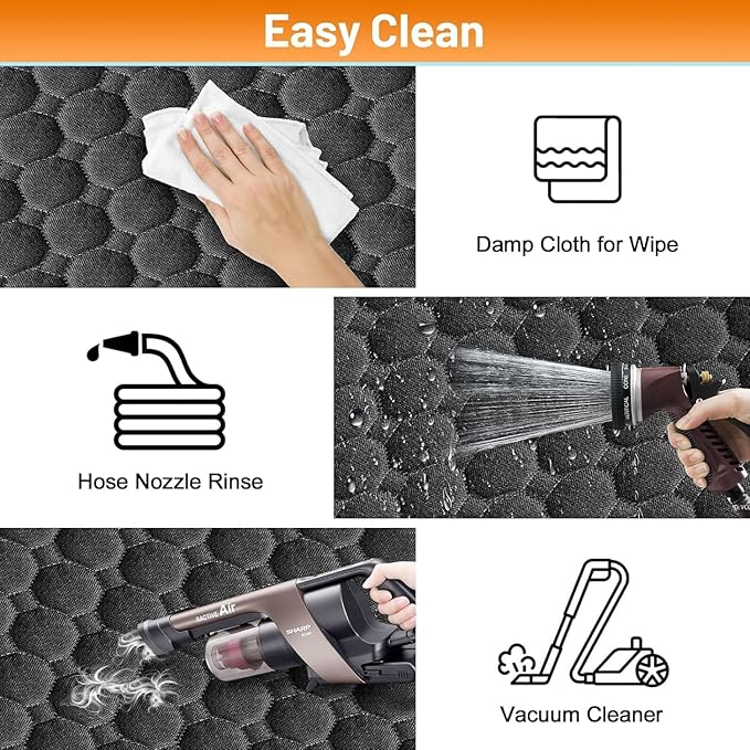 Mancro Floor Dog Hammock for Truck with Flip Up Rear Seats, Waterproof Dog Back Seat Cover with Mesh Window Heavy Duty Back Seat Cover for Dogs, Compatible with F150, Chevy Silverado & RAM, Orange