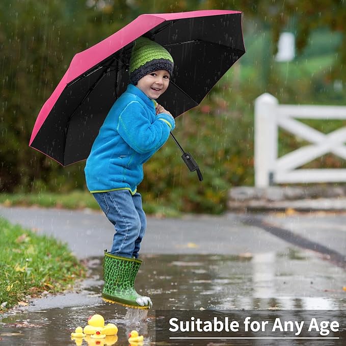 Seniny Windproof Travel Umbrella, Automatic Umbrellas for Rain, Portable & Compact Umbrellas for Backpack, Strong UV for Protection, Folding Small Sun Umbrella for Car, Walking