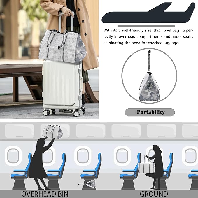 QOGiR Neoprene Multipurpose Beach Bag Tote with Inner Zipper Pocket … … … …