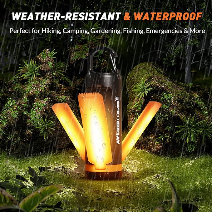 Portable LED Rechargeable Camping Lantern, AYL Lightweight USB Rechargeable Lamp LED Flashlight Survival Gear for Home Emergency Light Outdoor Lanterns for Power Outages Hurricane Lamp 3-Pack