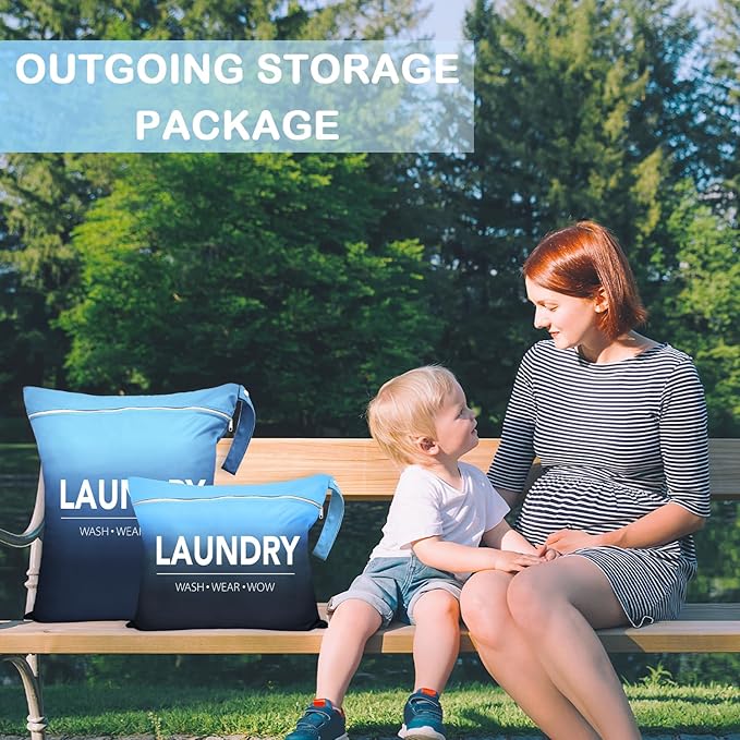 2 Pcs Large Travel Laundry Bag Waterproof Wet Dry Bag Washable Dirty Clothes Bag Bathing Suit Workout Bag for Gym Clothes Laundry Wet Clothes Swimming Yoga