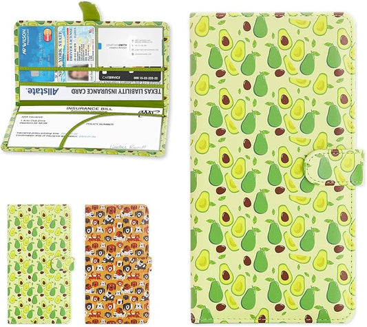 Car Registration and Insurance Card Holder, Document Holder for Cards, Driver Vehicle License Document Glove Box Compartment Organizer, Car Essentials For Women