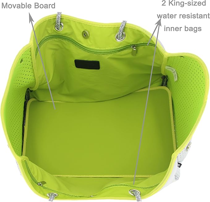 QOGiR Neoprene Multipurpose Beach Bag Tote with Inner Zipper Pocket … … … …