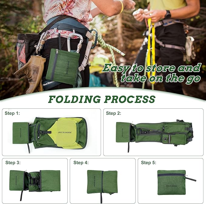 BECOJADDE 20L Small Hiking Backpack for Men Women Foldable Packable Back Pack Ultralight Hiking Daypack for Travel Camping Outdoor, Olive Green Yellow