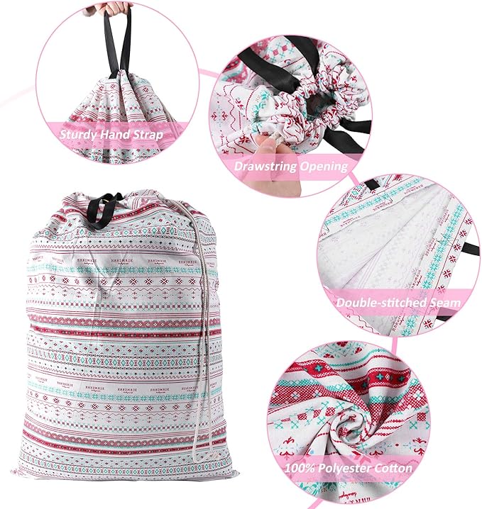 SWISSELITE Laundry Bag with Handle and Drawstring, Large Heavy Duty Laundry Bag, 28 x 40 Inches Travel Dirty Clothes Bag for Laundromat and Household